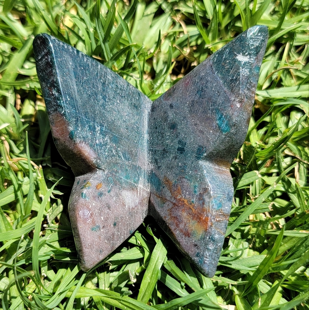 NEW 2.42" x 2.6" x 97g SEA JASPER 3D BUTTERFLY